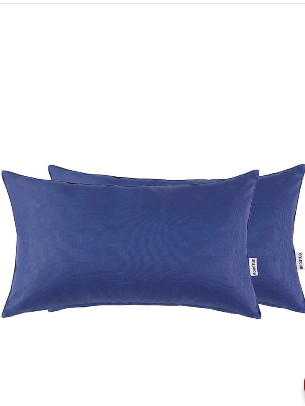 Outdoor LUMBAR Throw Pillow Covers Waterproof Rectangular 12x20” (2-Pack) BLUE